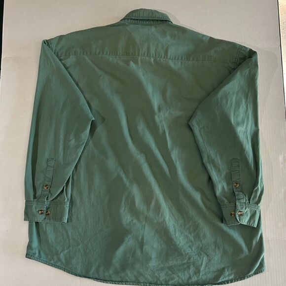 90s Green Chambray "Alaska" Button Up Long Sleeve Mend Shirt, sz XL, 90s Dad - Picture 3 of 7